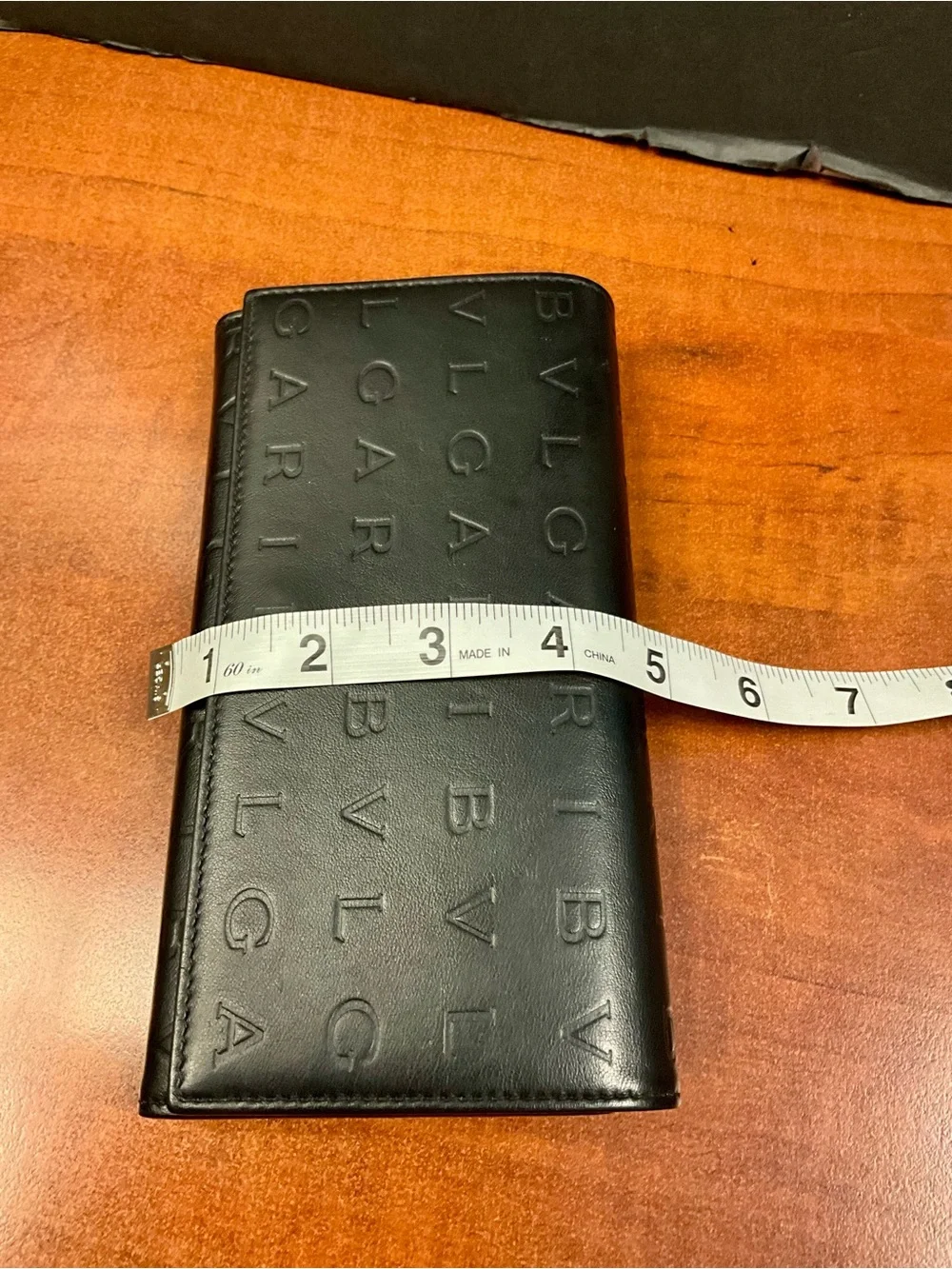 Bulgari Embossed Logo Black Leather Women’s Wallet